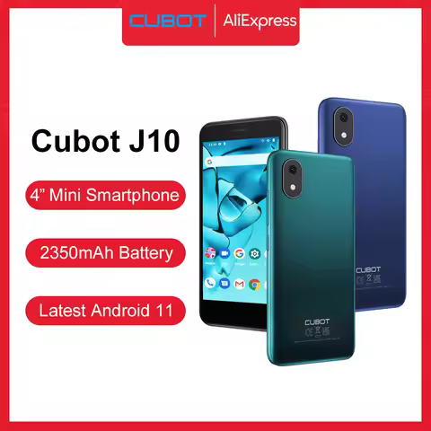 Cubot J10 Smartphone 1GB 32GB 4-Inch Mini Screen 5MP Rear Camera 2350mAh Android 11 Dual SIM Card Fa