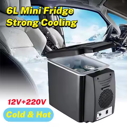 12V/220V 2in1 Car Home 6L Mini Fridge Portable Cooler & Warmer for Dormitory Home Cosmetics Breast M