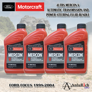 4LTRS MERCON V AUTOMATIC TRANSMISSION AND POWER STEERING FLUID FOR FORD FOCUS 1998-2004 BUNDLE