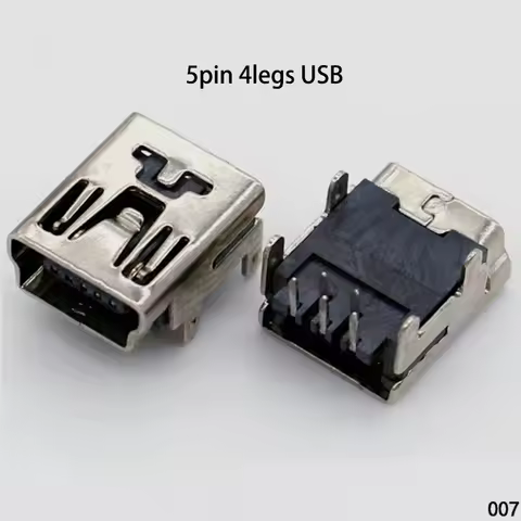 10PCS Mini USB Type B 5-Pin Female Socket 2/4 Legs DIP Jack Connector Plug-in For mobile phone MP3 M