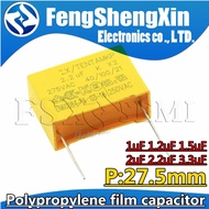5pcs X2 27.5mm Polypropylene film capacitor 275VAC 1uF 1.2uF 1.5uF 2uF 2.2uF 3.3uF 1000nF 1200NF 150