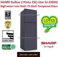 SHARP Kulkas 2 Pintu 256L Low Watt 75 Watt SJ-326XG-CP SJ326XG 326XG