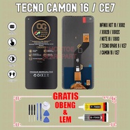 LAYAR FREE/FREE GLUE + SCREWDRIVER LCD TOUCHSCREEN TECNO CAMON 16 / CE7 TOUCH SCREEN TECNO CAMON SER