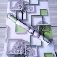 Wallpaper Stiker Dinding Motif Kotak Hijau 3d Pohon