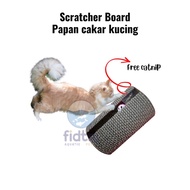 SCRATCHER BOARD WITH CATNIP FOR CATS TEMPAT PAPAN CAKAR KUCING Meow