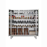 Stainless steel door shoe cabinet corridor with lock shoe cabinet storage cabinet household balcony 