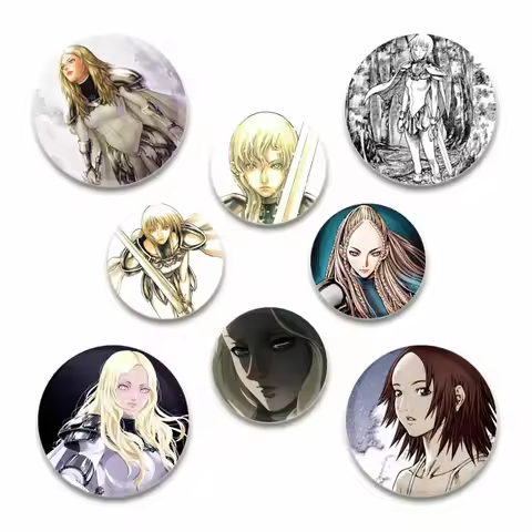 32/44/58mm Anime Claymore Round Pins Handmade Brooches for Clothes Backpack Decoration Cartoon Badge