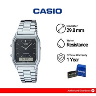 Casio AQ-230A-1D Men's Analog Digital Dial Stainless Steel Band Watch