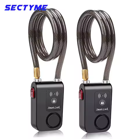 Sectyme 110dB Bluetooth Bike Lock Alarm Anti-Theft Vibration Alarm Security Smart Bike Alarm Lock Sy
