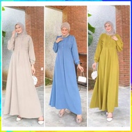 Midi Dress Muslim Terbaru Aquila Dres Baju Gamis Remaja Korean Style
