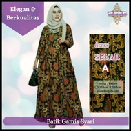 Gamis Katun Modern Terbaru / Baju Batik Terusan Wanita Muslim Telaris