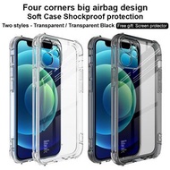 Apple iPhone 12 -- IMAK 全包防摔軟套-氣囊版 (四角加厚 TPU) 透明 手機軟套 保護殼 +送 透明保護膜 Mon貼 Shock-Resistant Case (Airbag Version) with Free PET Film Screen Protector