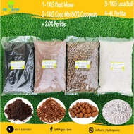 COMBO ITEMS 1KG PEAT MOSS TANAH SEMAIAN / 1KG COCO MIX (80% COCOPEAT + 20% PERLITE) / 1KG LECA BALL 