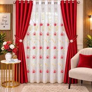 NHELCURTANS EMBROIDERY SHEER 8RINGS