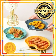 Shell Plate 2in1 Serving Plate With Sauce Holder Plastic Plate Shell Model 2in1 Shell Plate