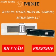 RAM PC MIXIE DDR4 8G 3200Mhz 8GD43200RA-U | JEDEC Standard | AMD & Intel With Heatsink | Black |