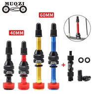 MUQZI 2PCS Bike 40mm 60mm Tubeless Tire F/V Presta Valve MTB Road Bicycle Tubeless Rim CNC Alloy Nip