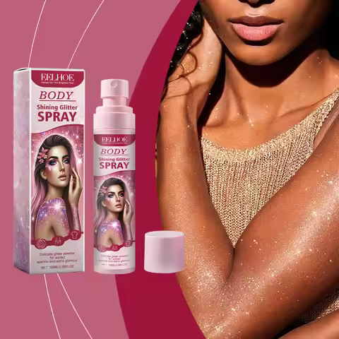 100ml Shimmery Spray Natural Shiny Glitter Spray Stage Makeup Highlighter Washable Temporary Hair Bo