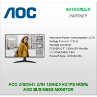 AOC 27B36H3 27in 120Hz FHD IPS Home and Business Monitor