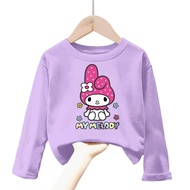 atasan kaos anak perempuan gambar my melody lengan panjang Tshirt kids melody 1-12tahun k.074