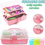 ▨ Three Layer Multipurpose Portable Storage BoxOrganizer Folding Tool Box/Art Craft Case/Sewing Supplies Organizer/Medicine Box