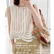 X3950 Saisha Embroidered Mesh Top IMPORT