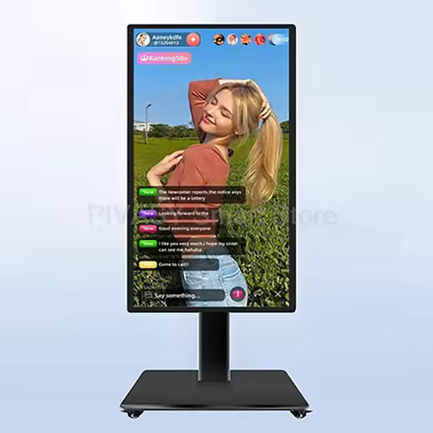 Touch Screen 32 Inch Smart TV Broadcast Live Device Rotatable Movable Monitor for Fitness Gaming int