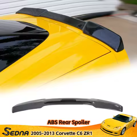 for 2005-2013 Chevrolet Corvette C6 Base Z06 ZR1 ABS Plastic Carbon Fiber PaintedRear Trunk Lid Wing