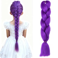 Synthetic 24inch Long Purple Braiding Hair Extensions for Braids Braiding Hair for Party Cosplay