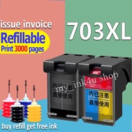 For HP 703 703XL for HP703XL refillable Ink Cartridge for HP Deskjet K109a K209 510a F735 D730 print