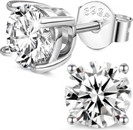 2.0ct Moissanite Earrings Lab Diamond Earrings Studs Women Men 18k White Gold Plated Sterling Silver