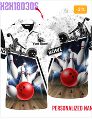 Bowling Rolling Game Custom Name Polo Shirt For Men &amp; Women NP1026