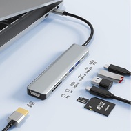 Type C HUB Adapter 7 in 14K 30Hz HDMI/USB2.0/USB3.0/PD+/SD/TF  Penyesuai HUB Type C 7 dalam 1 menyok
