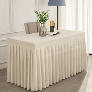 High Quality Geena Skirting Design Pleated Table Cloth Catering Buffet Table Folding Table Cloth Tab