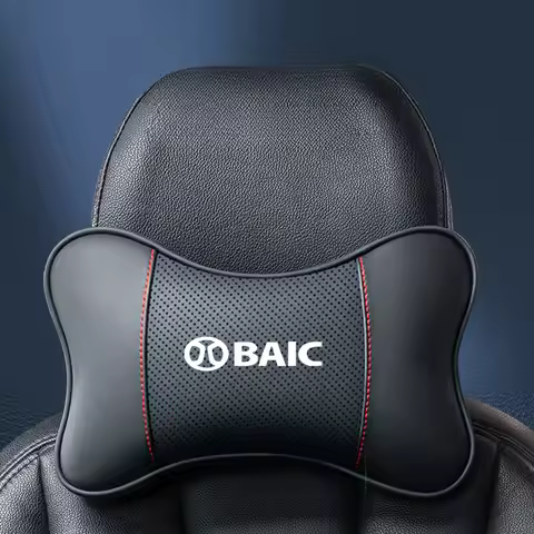 1Pcs Car Seat Headrest Auto Logo Neck Pillow For Baic EVO Beijing BJ40 BJ80 BJ30 BJ60 BJ90 BJ Auto a