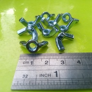 WHITE M4 GALVANIZED EAR NUT M4 GALVANIZED WING NUT GALVANIZ M4 WING NUT/ M4 WHITE BUTTERFLY NUT/