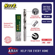 HITZ 1mm - 6.5mm HSS DIN338 M2 135˚ Bright Jobber Drill Bit For Metal & Standard Steel Mata Tebuk Ba