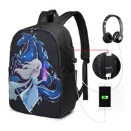 Disneys Frozen Backpack Laptop USB Charging Backpack 17 Inch Travel Backpack School Bag Large Capacity Student School Bag