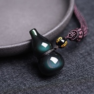 Hot Sale#Natural Rainbow Eye Obsidian Calabash Pendent for Men and Women Charm Necklace Pendant Coup
