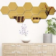 Hexagonal Gold Glass 1set Contents 7pcs/Acrylic Mirror Hexagonal Mirror Decorative Glass Paste Wall 