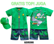 kostum baju anak boboiboy daun gratis TOPI / BAJU BOBOIBOY HIJAU DAUN GRATIS TOPI