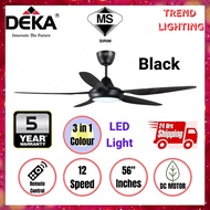 DEKA DDC21LED Ceiling Fan 56" 5 Blades 12 Speeds DC Kipas Siling DDC21L DC Fan LED Light | F5P 3 Speeds Siling Fan 遥控风扇