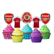 20pcs Arsenal cupcake topper