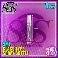 100pcs 5ML/10ML Glass Type Mini Spray Bottle Perfume Spray Jenis Kaca Travel Size Empty Botol