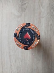 EPT Ceramic Replica Value 5 Euro Poker Cash Games Blister Pack of 25 Chips