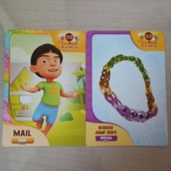 kad choki choki upin &ipin kad MAIL RARE dan RUBBER JUMP ROPE