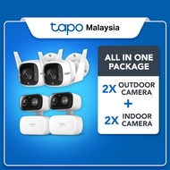 【Tapo CCTV Bundle】4 Cameras (2 Indoor C216 + 2 Outdoor C310) Smart Home Security AI Detection