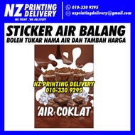 Sticker Air Balang Coklat Chocolate