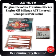 1 Keping - Perodua Premium Sticker Engine Oil Mileage ATF Interval Change Service Decal - C4000-00R1