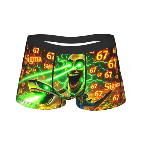 Funny Tung Sahur Riding Tralalero 67 Mango Tuff Meme Underwear Underpants Print Boxer Brief Males 3D